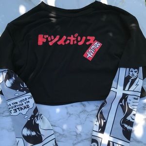 long sleeve cropped  shirt
